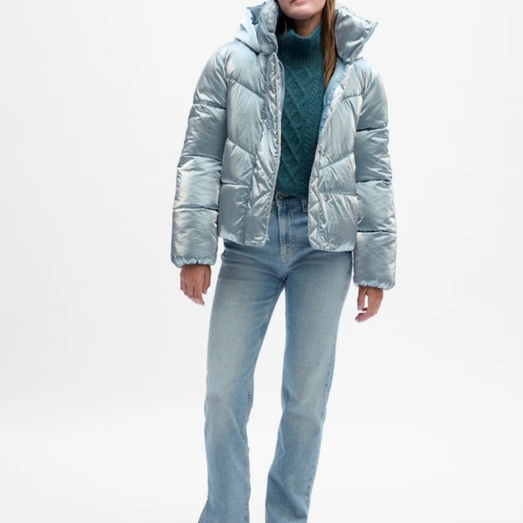 NWT GAP coldcontrol max puffer jacket, blue crystal shine, size XXL - Picture 3 of 12